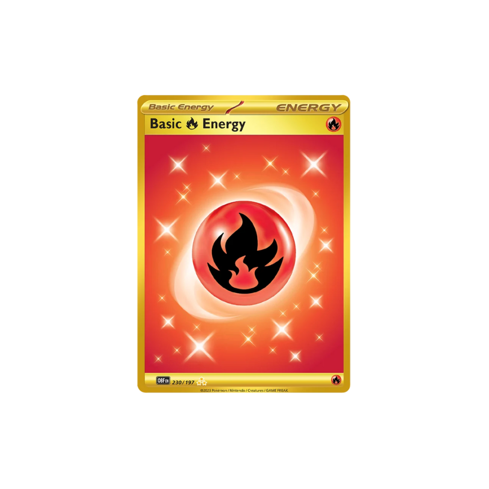 Basic Fire Energy Gold Ultra Rare Pokemon Card