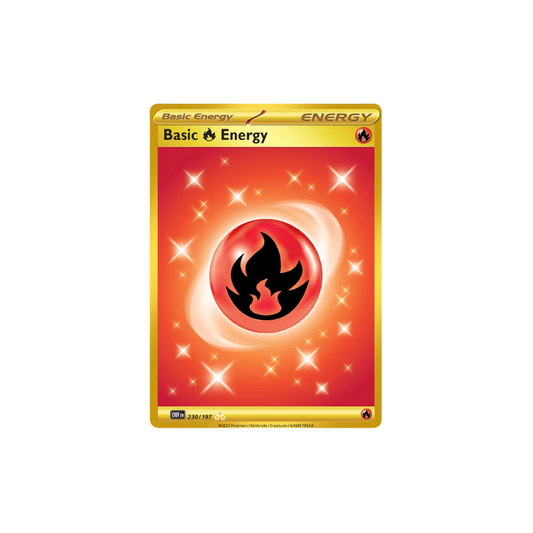 Basic Fire Energy Gold Ultra Rare Pokemon Card