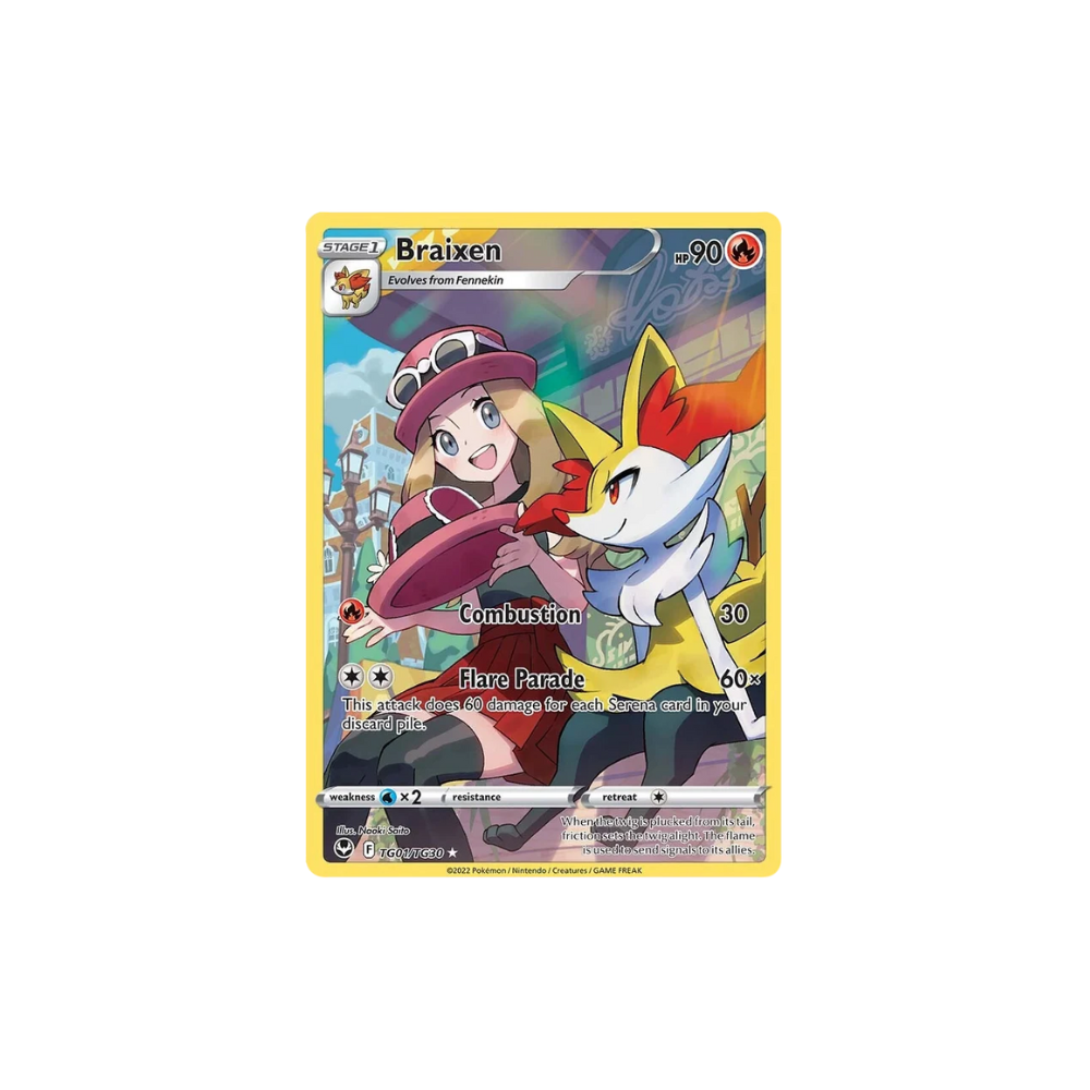 Braixen Full Art Trainer Gallery Pokemon Card